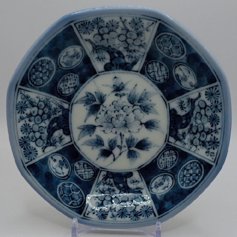 Blue Floral Decorative Plate